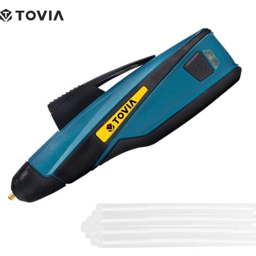 TOVIA Cordless Glue Gun Portable Hot Melt Glue Gun High Temp with 7mm Glue Sticks Battery Hot Glue Gun for DIY Crafts Repair