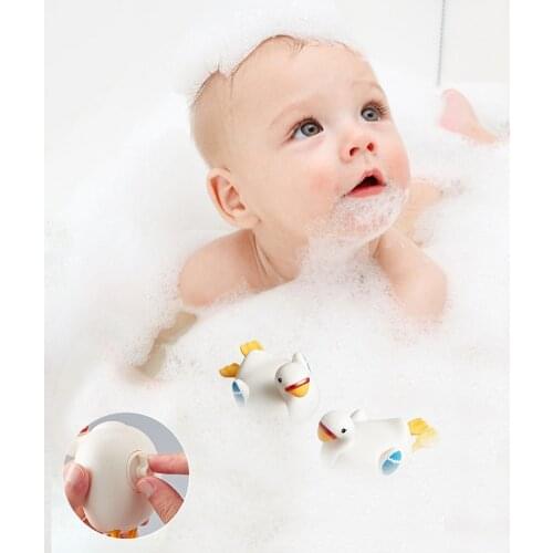 Baby bath toy swan clockwork bathtub toy baby suit baby bath toy swan clockwork bathtub toy new #WW