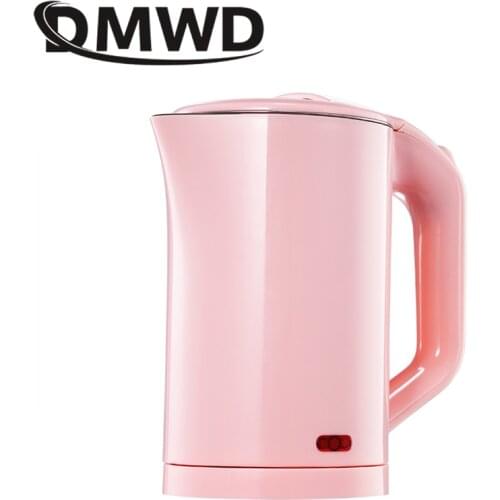 DMWD Dual Voltage Travel Electric Kettle MINI Teapot Cup Heater Portable Stainless steel 0.6L Hot Water Quick Heating Pot Boiler