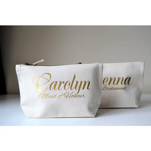Personalize wedding bride Bridesmaid maid of honour Makeup Gift Make Up comestic vanity Bags kits pouches birthday presents
