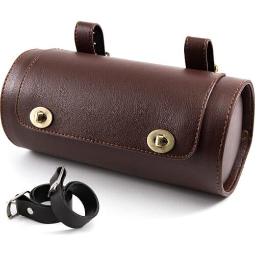 Motorcycle Saddlebag Leather Saddle Luggage Bags Front Fork Tool Bag For Harley Sportster Chopper Bobber Cruiser Dyna Softail