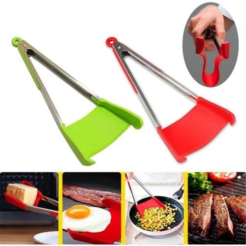 BBQ Kitchen Cooking Clip Clamp Non-stick Grilling Ice Food Spatula Tong Utensil