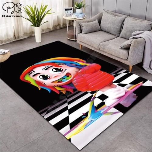 SInger 6IX9INE carpet Square Anti-Skid Area Floor Mat 3D Rug Non-slip Mat Dining Room Living Room Soft Bedroom Carpet style-01