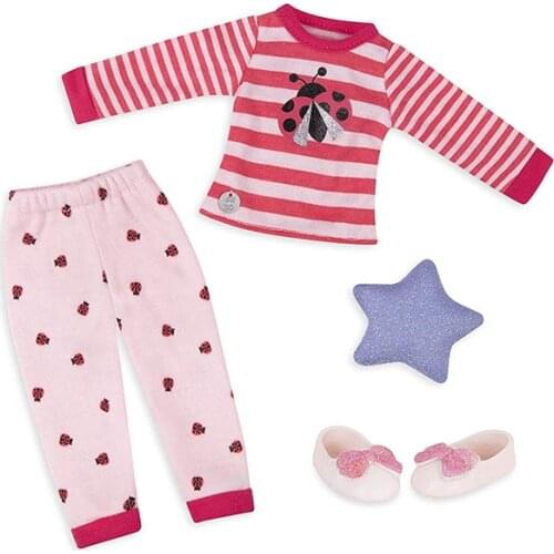 LUCKDOLL Fashion Cute Clothes Suit Doll Clothes For 14.5 Inch Doll American Wellie Wishers Dolls Christmas Gift