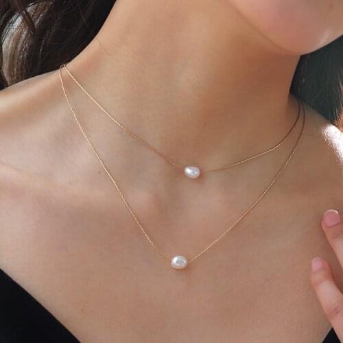 Multilayer Necklace Pearl Clavicle Chain Minimalism Charm Women Valentines Day Exquisite Summer Fashion Jewelry Best Gift