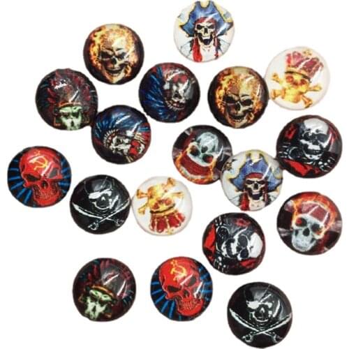 New 80PCS Resin 10mm Mix Colorful Halloween Skull Flat Back Rhinestone applique DIY Christmas Ornaments SF723