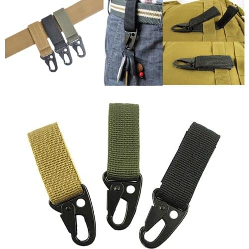 Molle strap belt clip camp tactical backpack kit travel bag webbing Carabiner Quickdraw attach clasp outdoor bushcraft hang