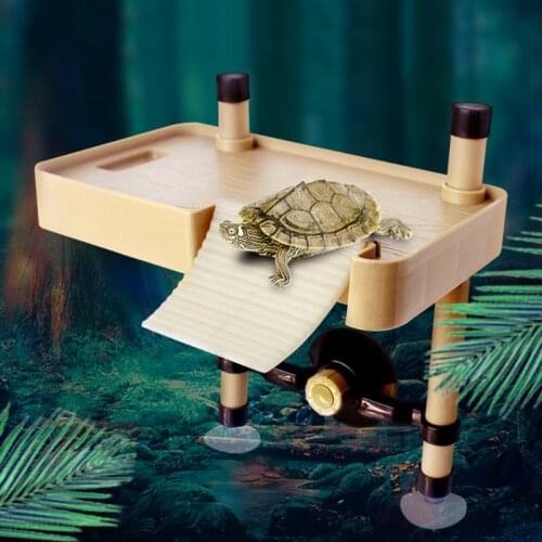 Reptile Small Medium Turtle Floating Pier with Ramp Ladder Basking Platform Aquarium Tank Decoration