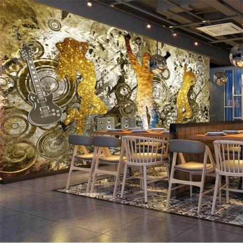 Wellyu Music people retro wrinkle old wind work tool mural wall custom large mural green wallpaper papel de parede