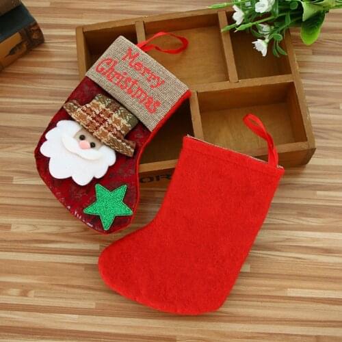 Christmas Tree Hanging Party Christmas Tree Decoration Santa Stocking Sock Gift Candy Bags Lovely Gift Bag For Kids
