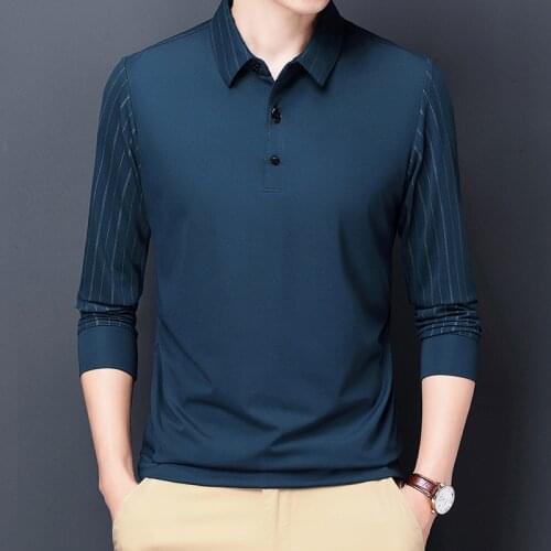 Fad New Polo Shirt Men Cotton Long sleeve Polo Shirts Male Classic Solid Colors Vogue Slim Fit Tee shirt Homme Men Clothing