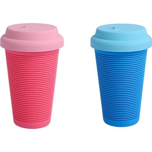 Hand Warmer Silicone Cup with Cover Leak-proof Portable Travel Beverage Container Cute Creative