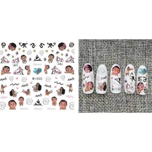 Disney Nail Art Stickers Moana Princess Mickey Minnie Tips Animation Peripherals Manicure Foils Decor Decals New 3D Design