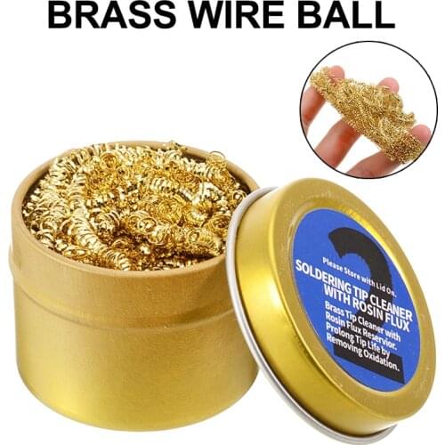 Welding Soldering Solder Iron Tip Cleaner Cleaning Brass Wire Ball With Rosin Flux Cleaner Tool Soldering Repair Tools