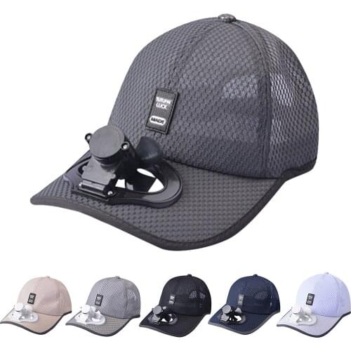 New Novelty Summer Casual Fan Cooling Baseball Cap Hat USB Charging Breathable Shade Sunscreen Unisex Hat F808