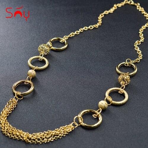 Sunny Jewelry Fashion Jewelry Long Chain Necklace 2021 New Design Womens Jewelry High Quality Round Hollow Tassels For Gift