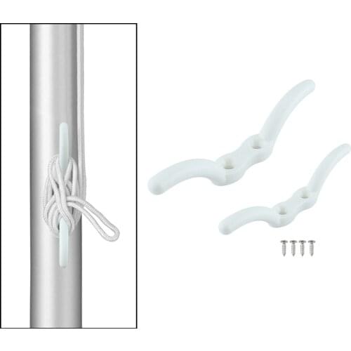 Flagpole Rope Cleat Nylon Hook with Mounting Screws Marine Boat Hardware