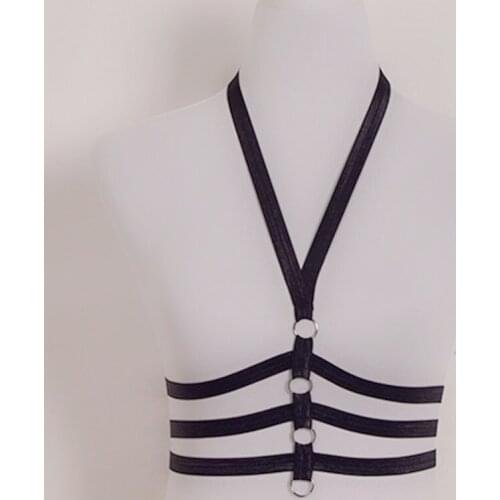 Women Goth Punk Exotic Apparel Multilayer Harness Cage Bra Summer Style Sexy Lingerie Fantasia Fetish Body Harness Cage Bra O166