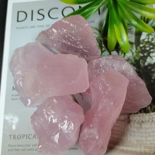 1pcs Natural Raw Pink Rose Quartz Crystal Rough Stone Specimen Healing crystal love natural stones and minerals fish tank stone
