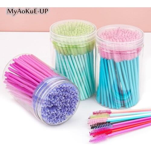 100pcs Disposable Eyelash Brushes Eyelashes Extension Tool Eyebrow Brush Mascara Wands Applicator Spoolers Eye Lashes Cosmetic