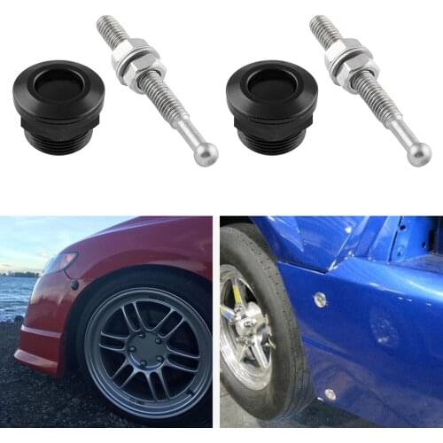 2x Universal 0.87''/ 22mm Diameter Quick Release Latch Push Button Hood Bonnet Pins Lock Clip Kit (2 Pack, Black)
