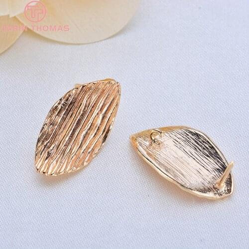 6PCS 13x22MM 24K Gold Color Plated Tree Pattern Stud Earrings High Quality DIY Jewelry Making Findings Accessories