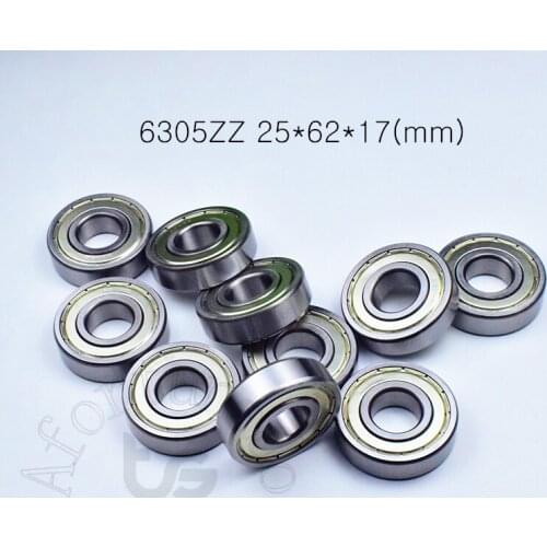 6305ZZ 25*62*17(mm) 1piece bearing abec-5 Metal sealed bearing Thin wall bearing 6305 6305Z chrome steel bearing
