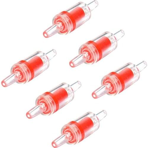 Aquarium Air Pump Check Valves Red Clear Plastic One Way Non-Return Check Valve For Fish Tank