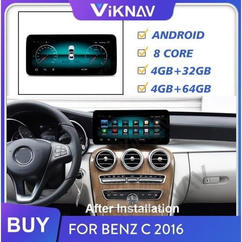 Car radio stereo multimedia player for Benz c 2016 android auto GPS navigation video player tape recorder 10.25 inch