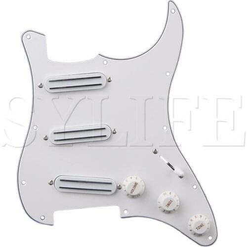 B500K/A500K Tone Dual Rail Pickups Pickguard 11 Hole for Electric Guitar White