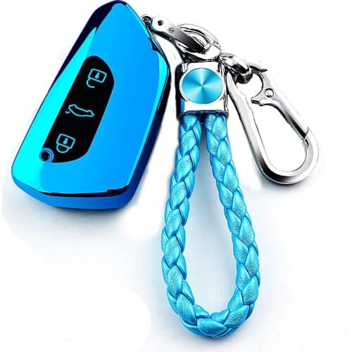 TPU Car Key Cover For VW Volkswagen Golf 8 Mk8 2020 Skoda 3 Buttons Smart Keyless Remote Control Fob Cases Keychain Holder