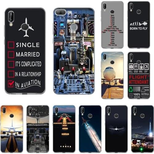 Airplane Runway Aircraft Fly Soft TPU Phone Case for Huawei Honor 30 9A X10 9C 20 Pro 8X 9X 9S 10 Lite 10i 8A 8S 8C Y5P 7S Cover