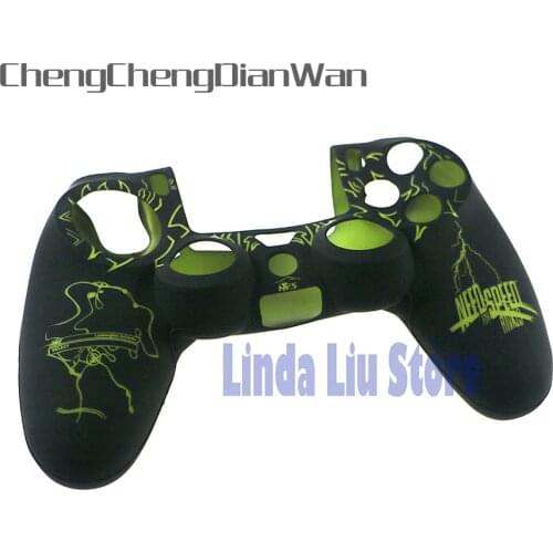 ChengChengDianWan New arrival Silicone Case Skin Grip Cover For ps4 wireless controller 10pcs/lot