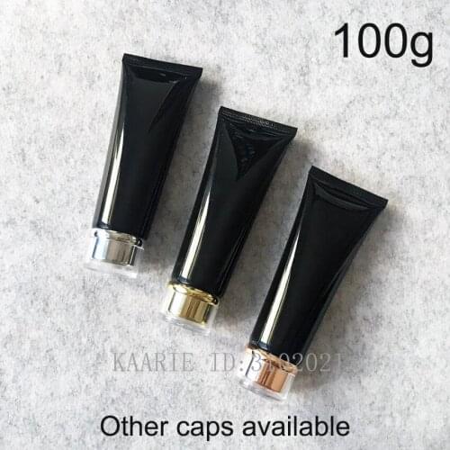 Black 100ml Plastic Cream Bottle 100g Makeup Cosmetic Skin Care Lotion Tube Butter Cheese Packaging Containers Free Shipping