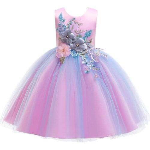 Flower Girls Dress Kids Wedding Gown Toddler Girl Formal Pageant Princess Dress For Girls Party Dress Children Clothing vestidos