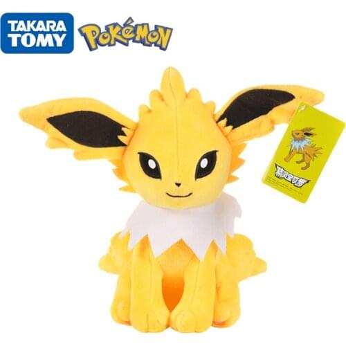 Genuine 25cm Pokémon Jolteon サンダース Plush Toy Cute Cartoon Pikachu Eevee Plush Doll Big Doll Pillow Ragdoll Children’s Gift