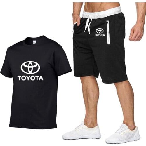 NEW Mens Short sleeve Toyota Car Logo Casual Summer Mens t Shirt T-Shirt high quality Cotton T Shirts pants suit Sportswear