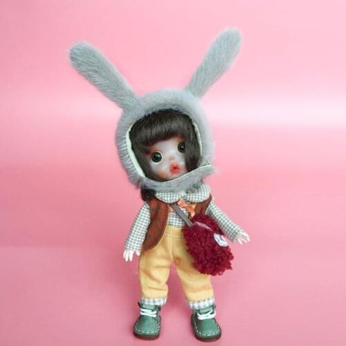 Ob11 baby GSC clay doll rabbit ear hat BJD Molly egg animal fur rabbit hat Doll accessories