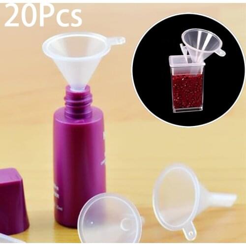 20Pcs Diamond Painting Tools Mini Plastic Funnel for Diamond Painting Embroidery Accessories