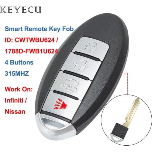 Keyecu CWTWBU624 Smart Car Remote Key Fob 4 Button 315Mhz for Nissan Armada 2008-2015 for Infiniti QX56 2008-2009,1788D-FWB1U624