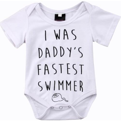 0-18M Newborn Baby Boy Girl Tadpole Print Romper Bodysuit Jumpsuit Clothes Outfits