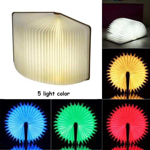Book Lamp Lights LED Wood Lamparas Reading Night Light USB Rechargeable Portable 3D Creative Foldable Desk Table Lamp Decoration