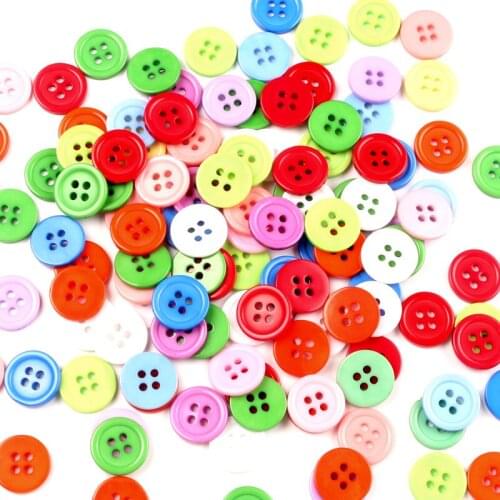 LF 100Pcs Mixed Round 18mm Resin Sewing Buttons For Cloth Needlework Flatback Scrapbooking Crafts Decorative Diy Accessories