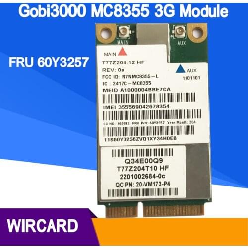 MC8355 60Y3257 Gobi3000 3G WWAN Card GPS Fit W530 X230 T420 X220 x230i x131e x130e x121e L530