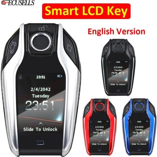 Modified Universal Smart Remote Car Key LCD Screen for BMW for Benz for Audi for Toyota for KIA for Ford for Hyundai English