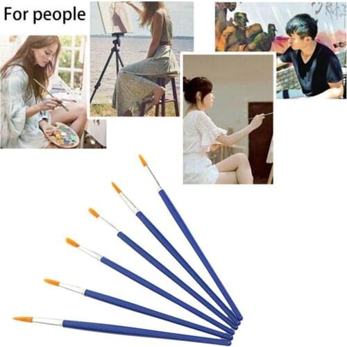 6pcs Nylon Paint Brushes Set For Drawing Painting Acrylic Watercolor Art Professional Supplies T9F0