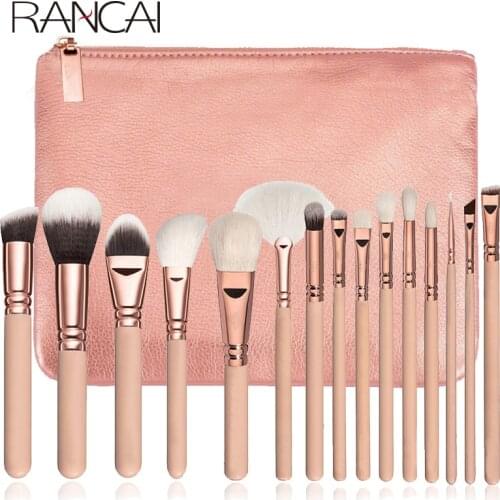 RANCAI 10/15pcs Colorful Makeup Brushes Set Soft Brushes Hair Powder Eyebrochas Eyeshadow Brush Complete Kit Cosmetics Tools