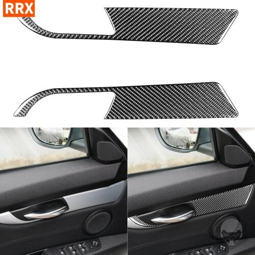 For BMW Z4 E89 2009-2016 Black Color Carbon Fiber Stickers Inner Door Panel Decoration Trim Protective Interiors Accessories