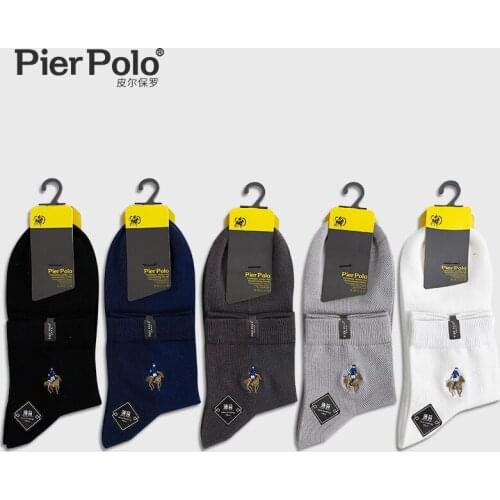 High Quality Fashion 5 Pairs/lot Brand Casual Cotton Business Embroidery Mens Socks Manufacturer Wholesale