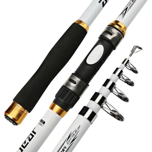 2020 new Super Hard Telescopic Fishing Rod Travel Sea Boat Rock Fishing Rod Fishing Tackle Pesca 2.1-3.6M Drag weight 10KG